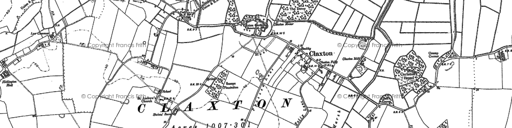 Old map of Claxton in 1881