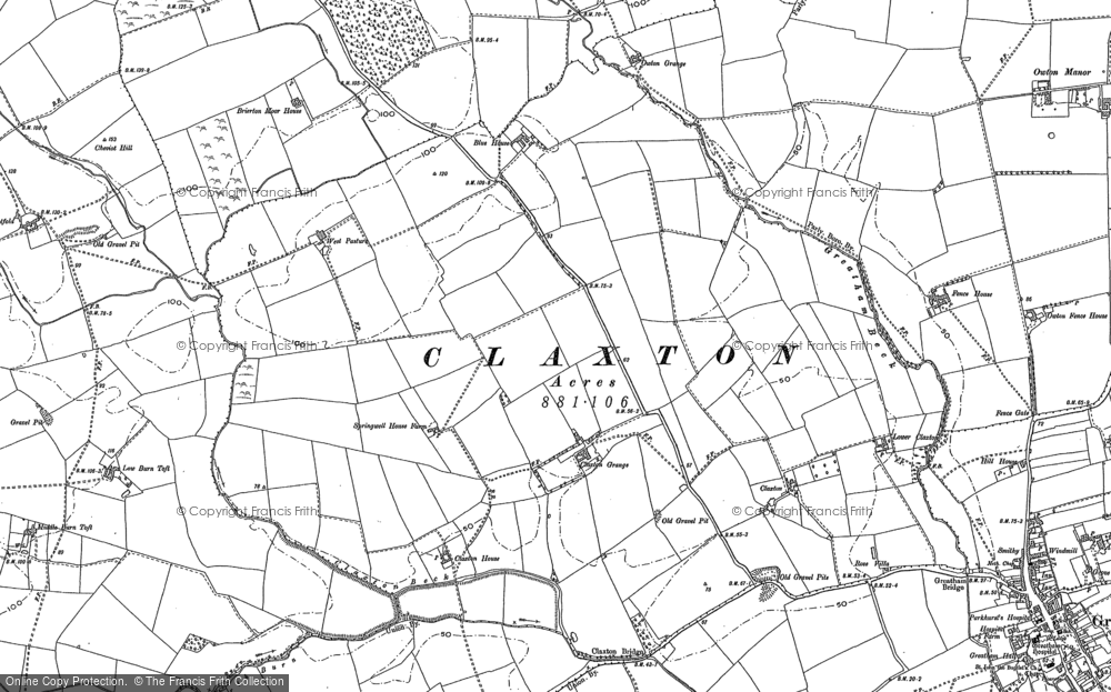 Old Map of Claxton Grange, 1914 in 1914