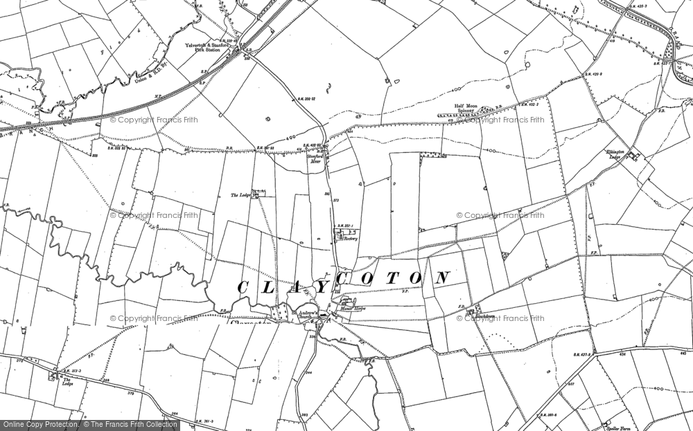 Old Map of Clay Coton, 1886 - 1904 in 1886
