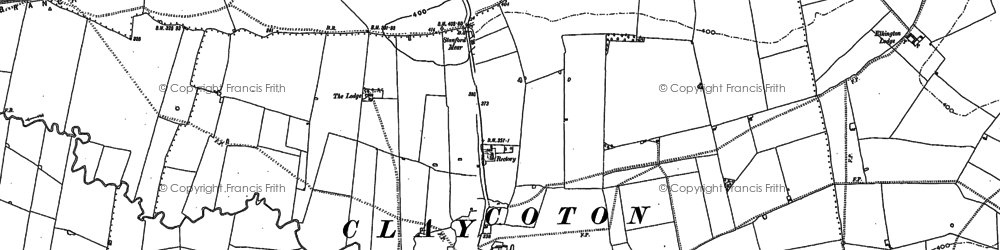 Old map of Clay Coton in 1886