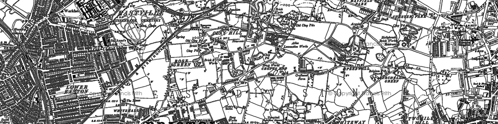 Old map of Clay Hill in 1881