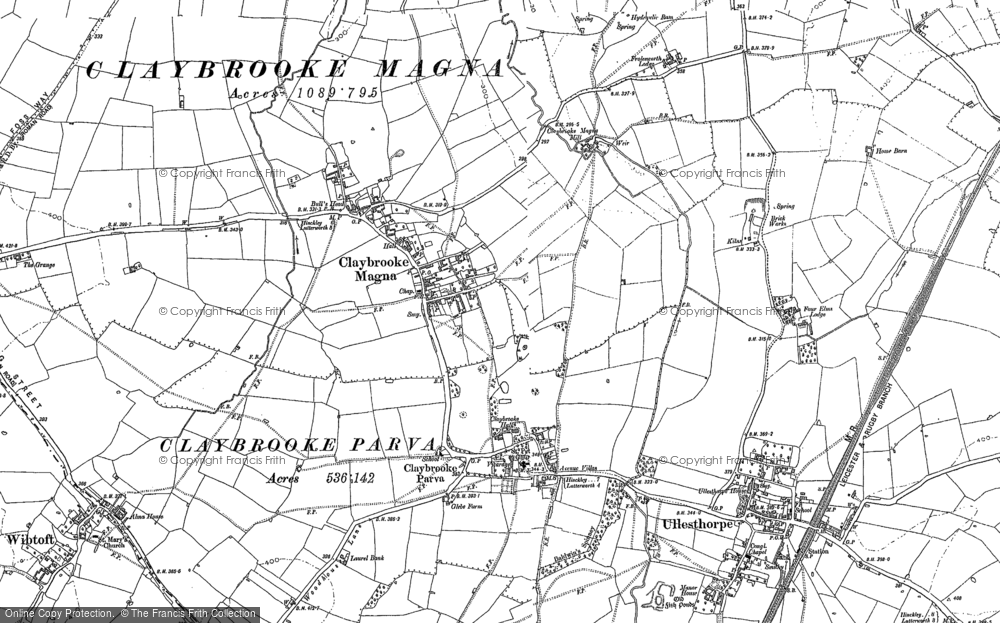 Old Map of Claybrooke Magna, 1901 - 1902 in 1901