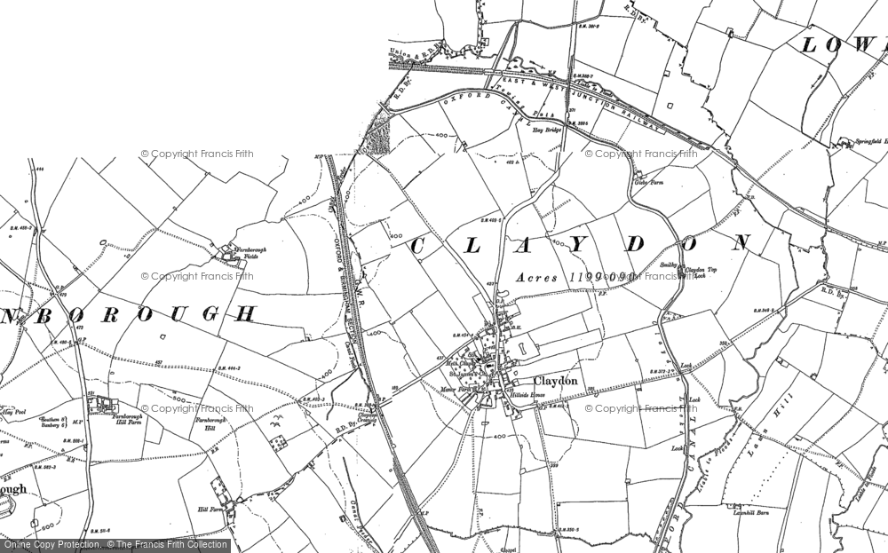 Old Map of Claydon, 1885 - 1904 in 1885