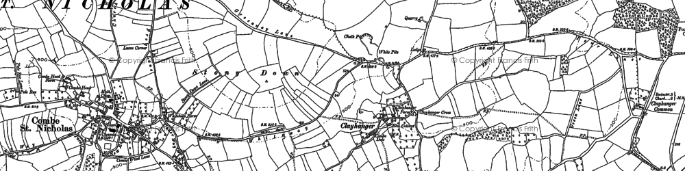 Old map of Clayhanger in 1901
