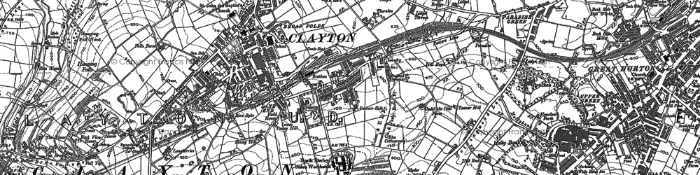 Old map of Clayton in 1890