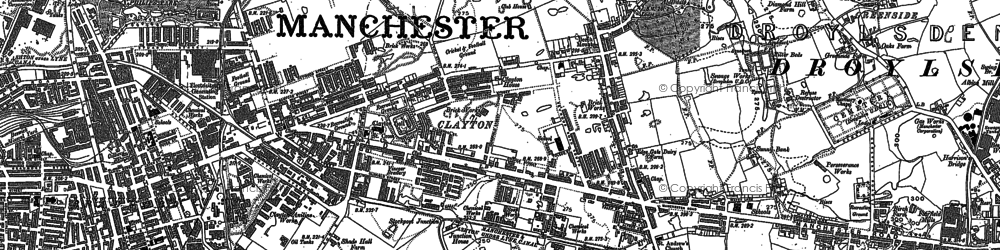 Old map of Clayton in 1890