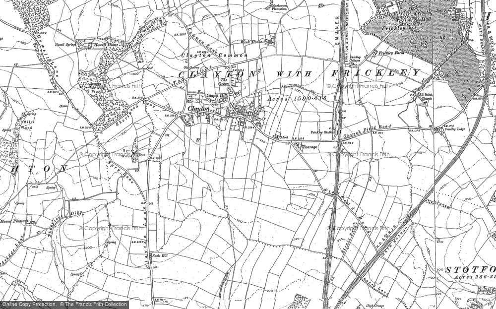 Old Map of Historic Map covering Hooton Pagnell Wood in 1891