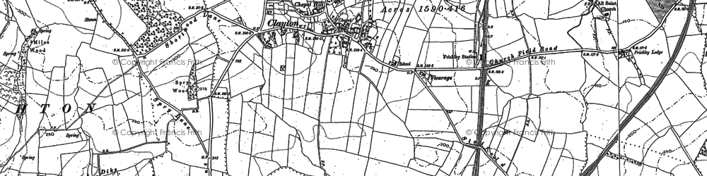 Old map of Hooton Pagnell Wood in 1891