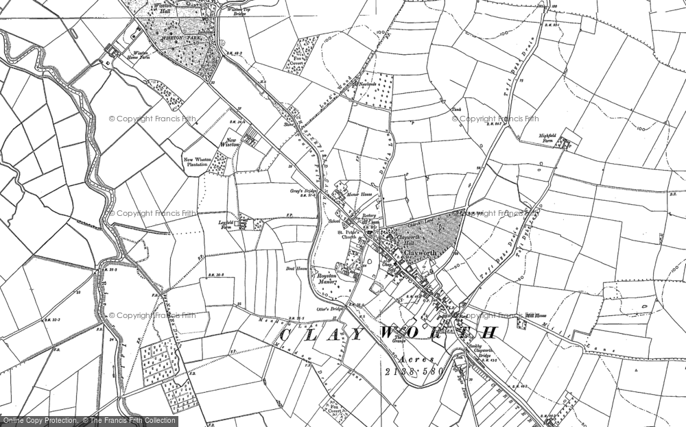 Old Map of Clayworth, 1885 - 1898 in 1885