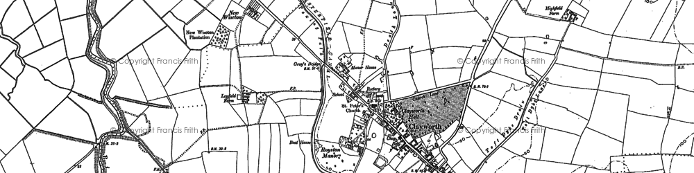 Old map of Clayworth in 1885
