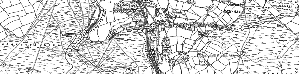 Old map of Chub Tor in 1883