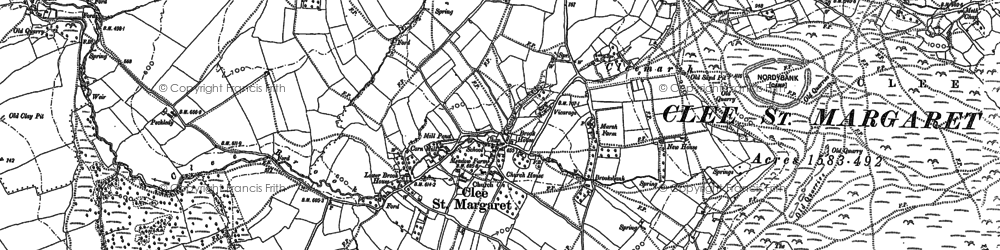Old map of Clee St Margaret in 1883