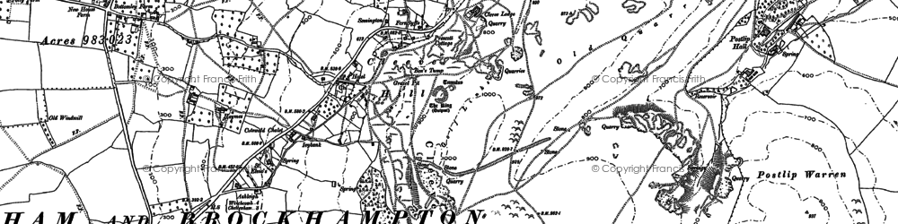 Old map of Cleeve Hill in 1883