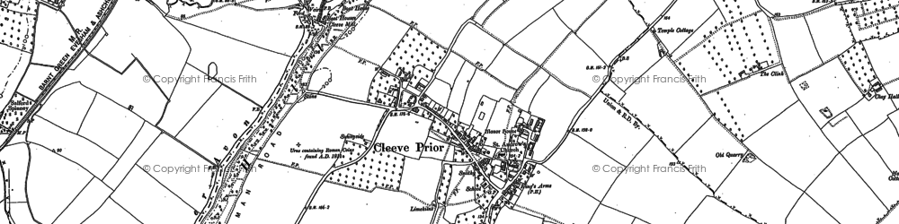 Old map of Cleeve Prior in 1883