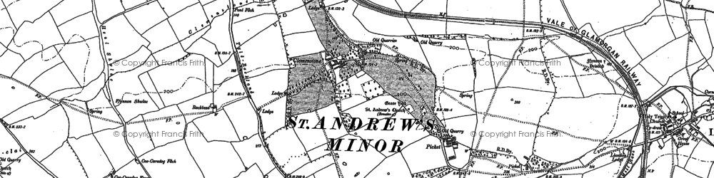 Old map of Afon Alun in 1897