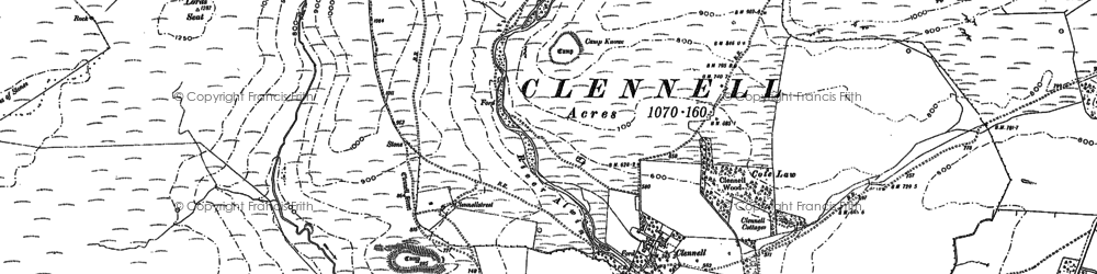 Old map of Clennell in 1896