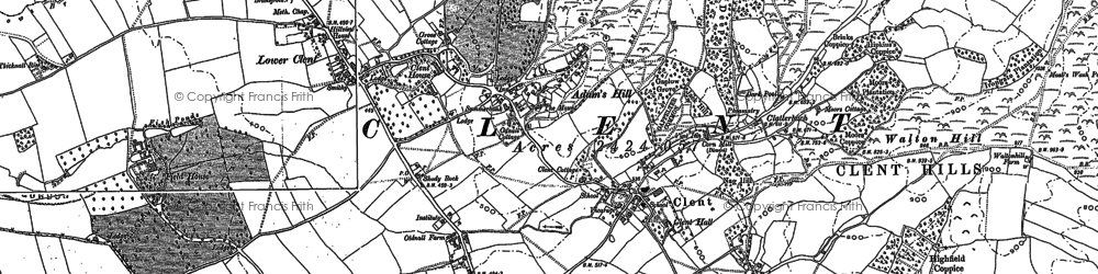 Old map of Clent in 1882