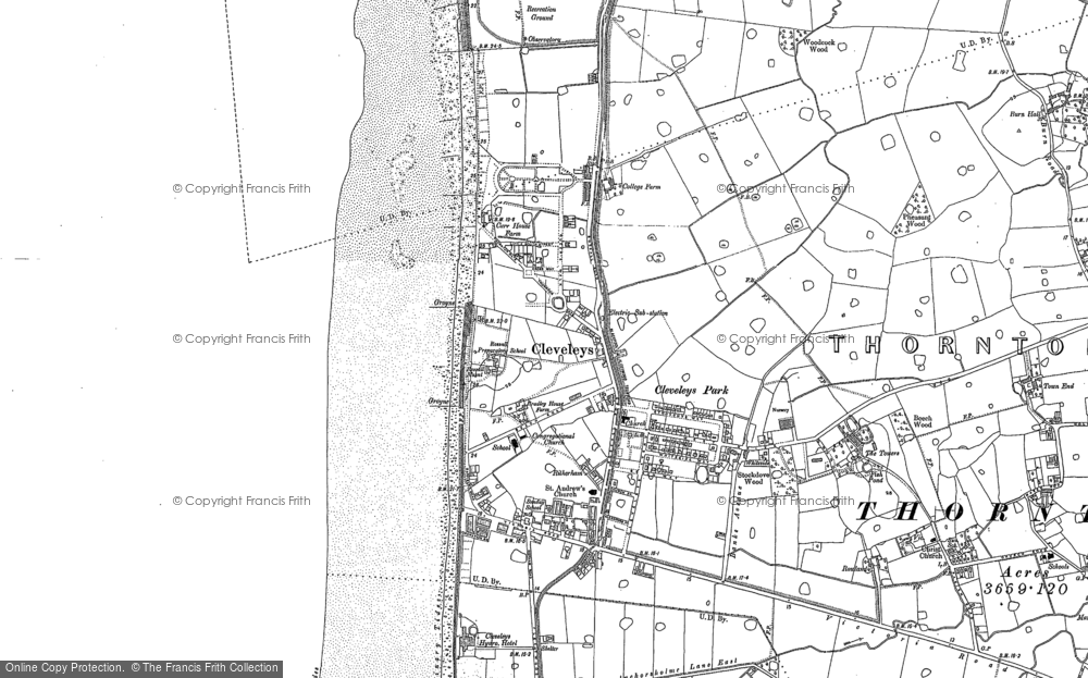 Old Map of Cleveleys, 1910 - 1931 in 1910