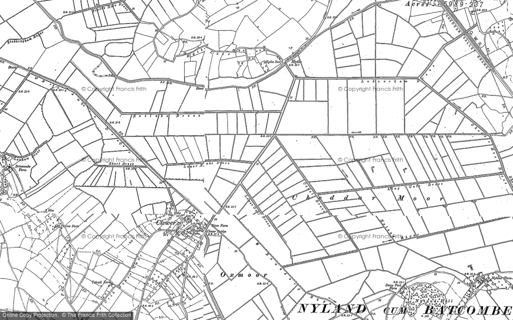 Old Map of Historic Map covering Hythe in 1884