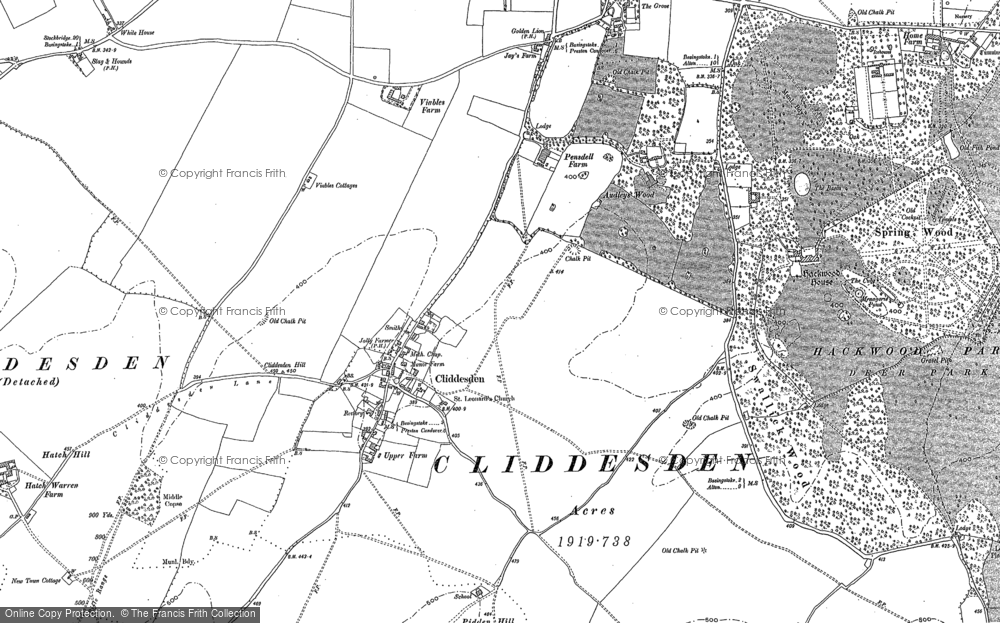 Old Map of Historic Map covering Cranbourne in 1894