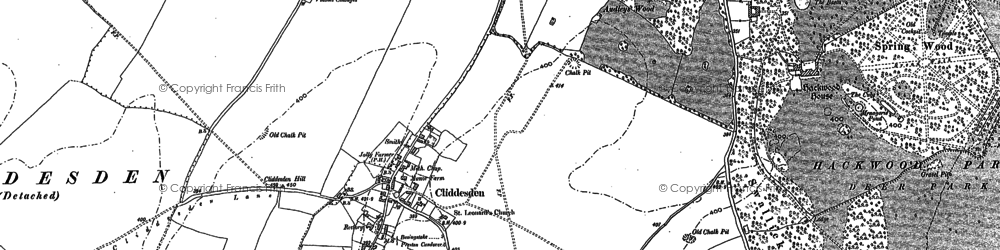 Old map of Cliddesden in 1894
