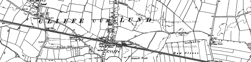 Old map of Cliffe in 1889