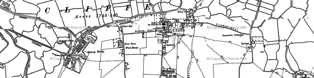 Old map of Cliffe in 1895