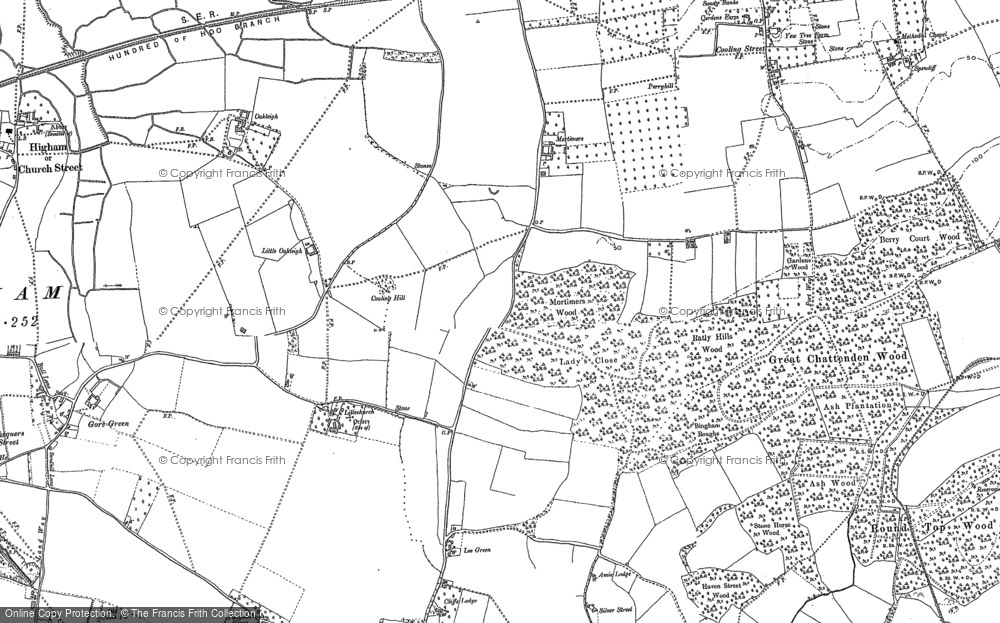 Old Map of Cliffe Woods, 1895 - 1896 in 1895