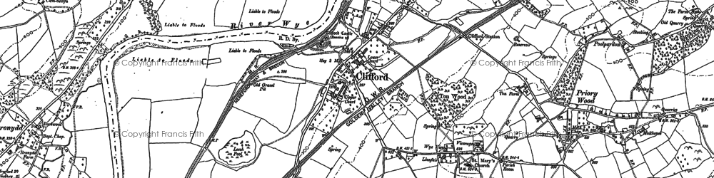 Old map of Bronydd in 1886