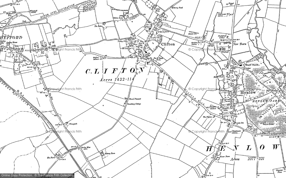 Old Map of Historic Map covering Cliton Manor in 1882