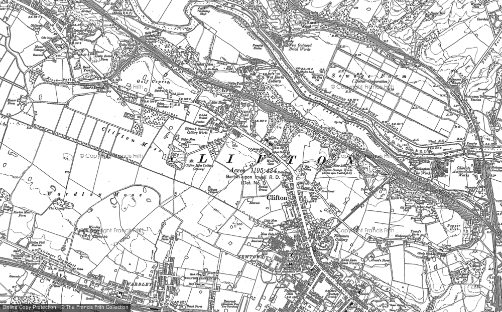Old Map of Historic Map covering Newtown in 1891