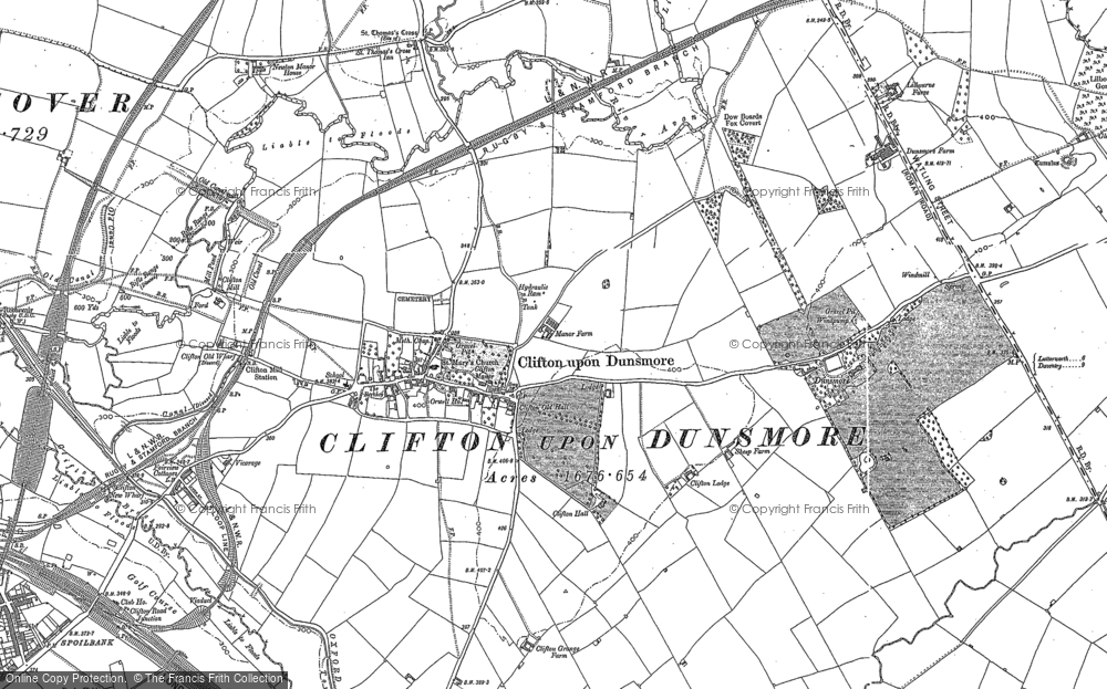 Old Map of Clifton upon Dunsmore, 1884 - 1903 in 1884