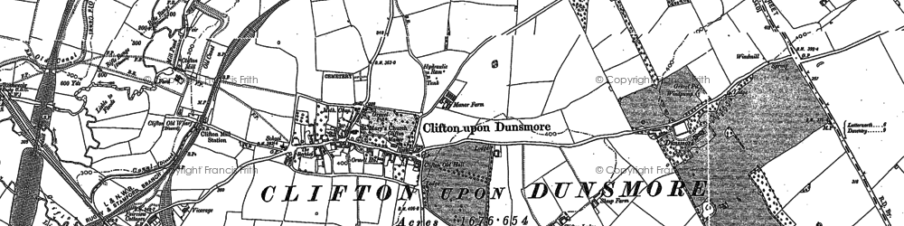 Old map of Clifton upon Dunsmore in 1884
