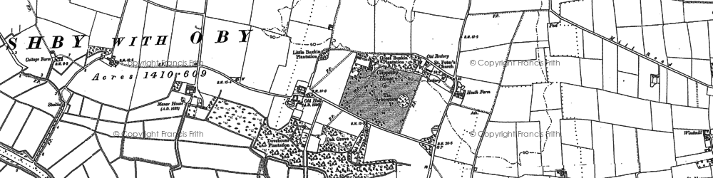 Old map of Clippesby in 1883
