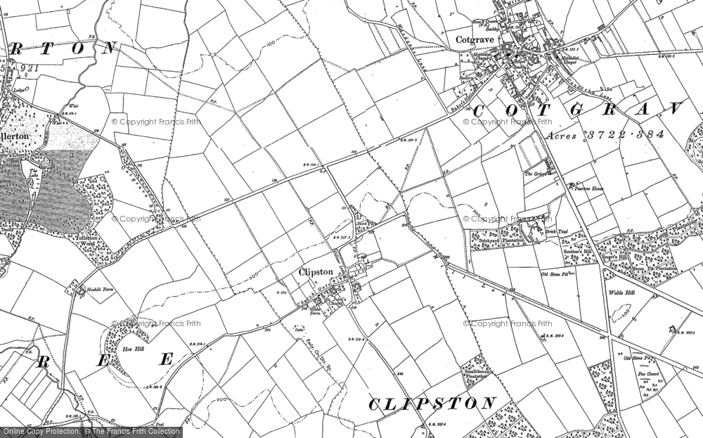 Old Map of Clipston, 1883 - 1899 in 1883