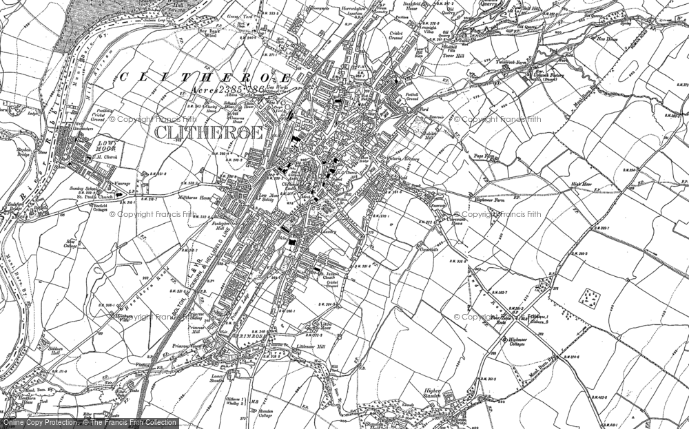 Old Map of Clitheroe, 1910 - 1930 in 1910
