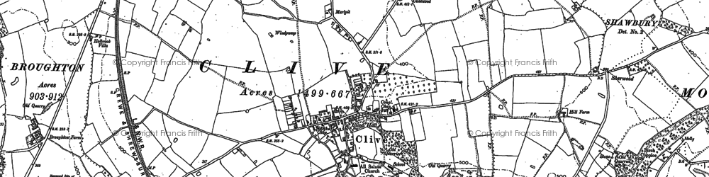 Old map of Clive in 1880