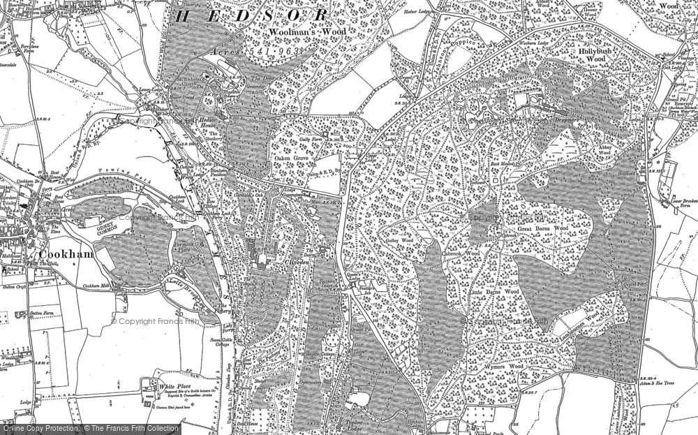 Old Map of Historic Map covering Littleworth Common in 1910