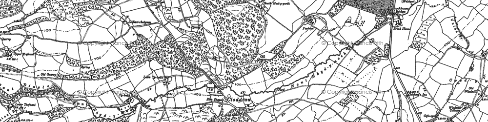 Old map of Cloddiau in 1884