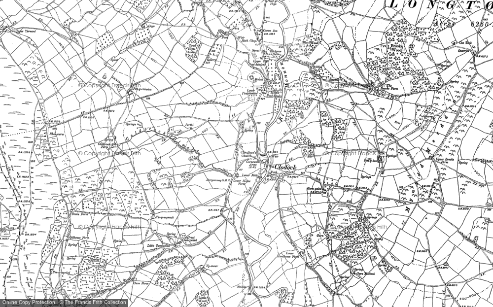 Old Map of Clodock, 1887 - 1904 in 1887