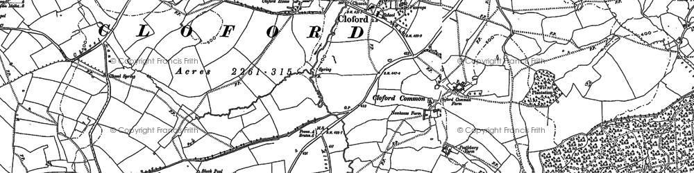 Old map of Cloford in 1884