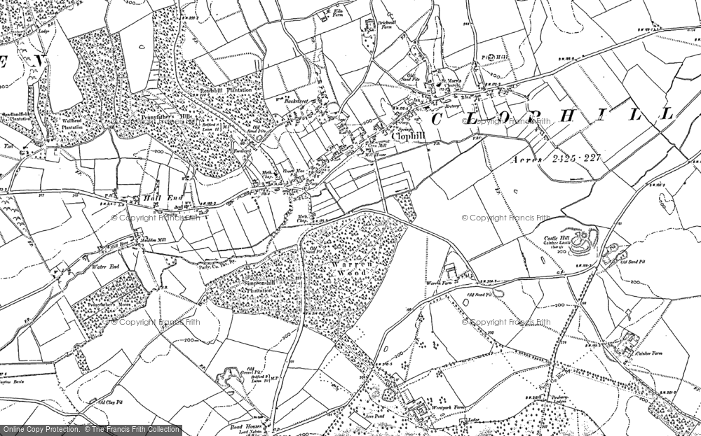 Old Map of Clophill, 1882 in 1882