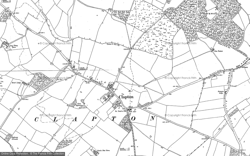 Old Map of Clopton, 1899 in 1899