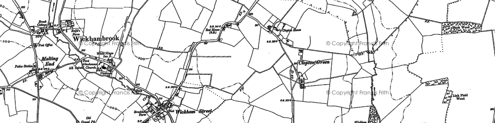 Old map of Clopton Green in 1884