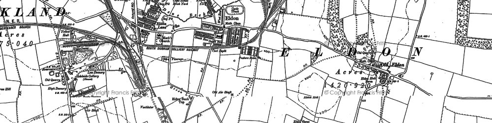 Old map of Close House in 1896