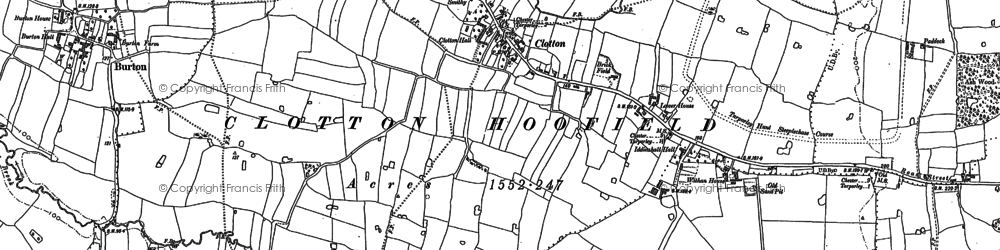 Old map of Clotton Common in 1897