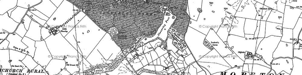 Old map of Cloverley Pool in 1879