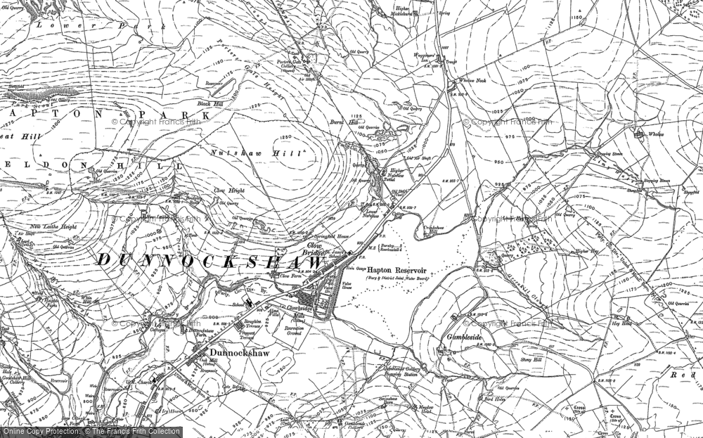 Old Map of Historic Map covering Rossendale Way in 1892