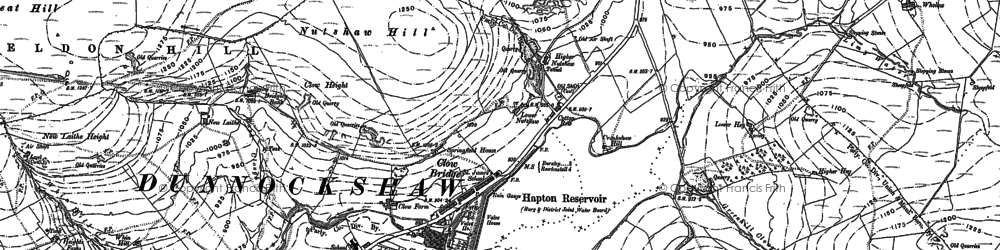 Old map of Clow Bridge in 1892