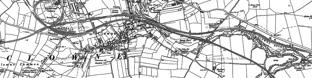 Old map of Clowne in 1884